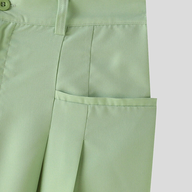 (image for) INCERUN Mens Solid Pleated Design Casual Straight Pants Casual Comfortable Wide Legged Long Pant with Pockets