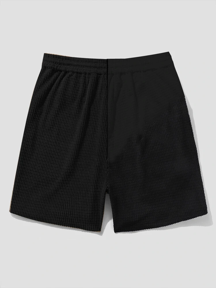 (image for) Mens Ethnic Geometric Funny Face Pattern Patchwork Corduroy Shorts